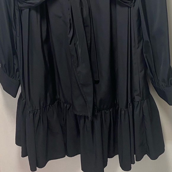 ZARA Black Mini Tie Front Ruffle Mini Dress - Picture 5 of 10